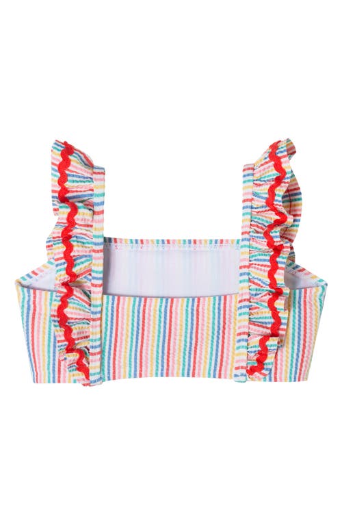 Andy & Evan Kids' Seersucker Two-piece Swimsuit & Headband Set In Rainbow