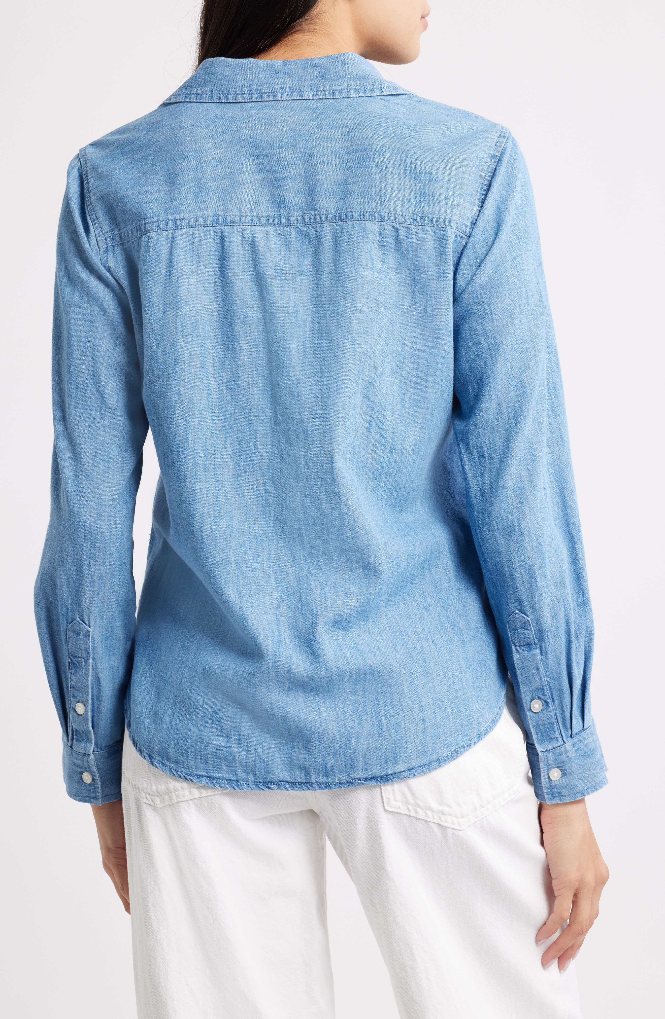 Kenna Pearly Bead Chambray Shirt - image 2