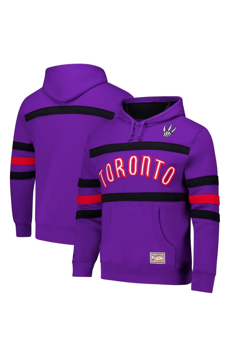 Men's Mitchell & Ness Purple Toronto Raptors Hardwood Classics Nights Head Coach Pullover Hoodie, Main, color, Purple