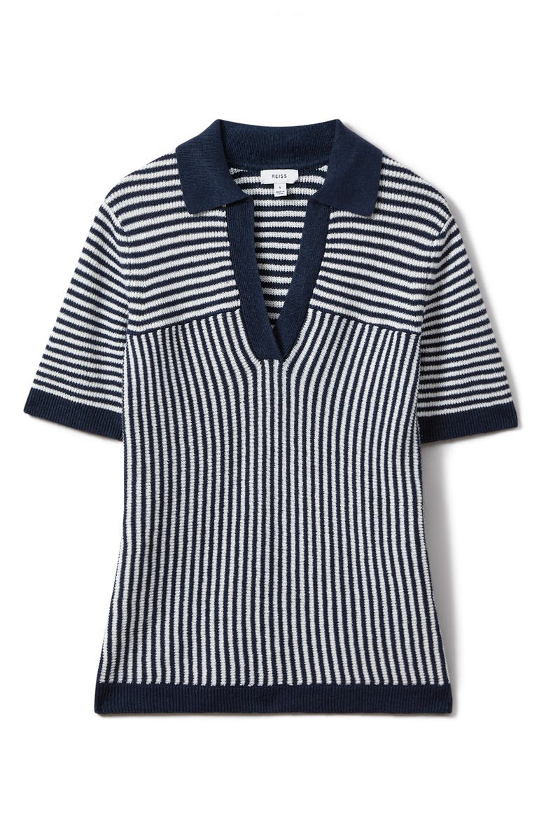 Reiss Stevie Collar Linen Blend Sweater, Alternate, color, 