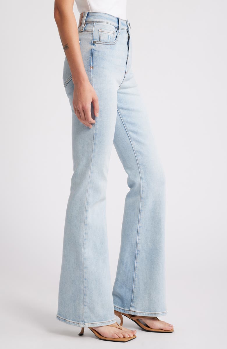 HIDDEN JEANS High Waist Flare Jeans, Alternate, color, Light Wash