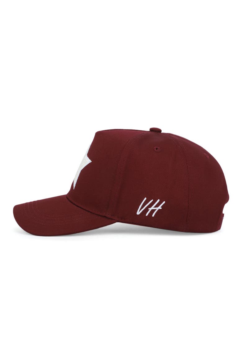 Faux Pearl Star Patch Baseball Cap, Alternate, color, MAROON/ PEARL