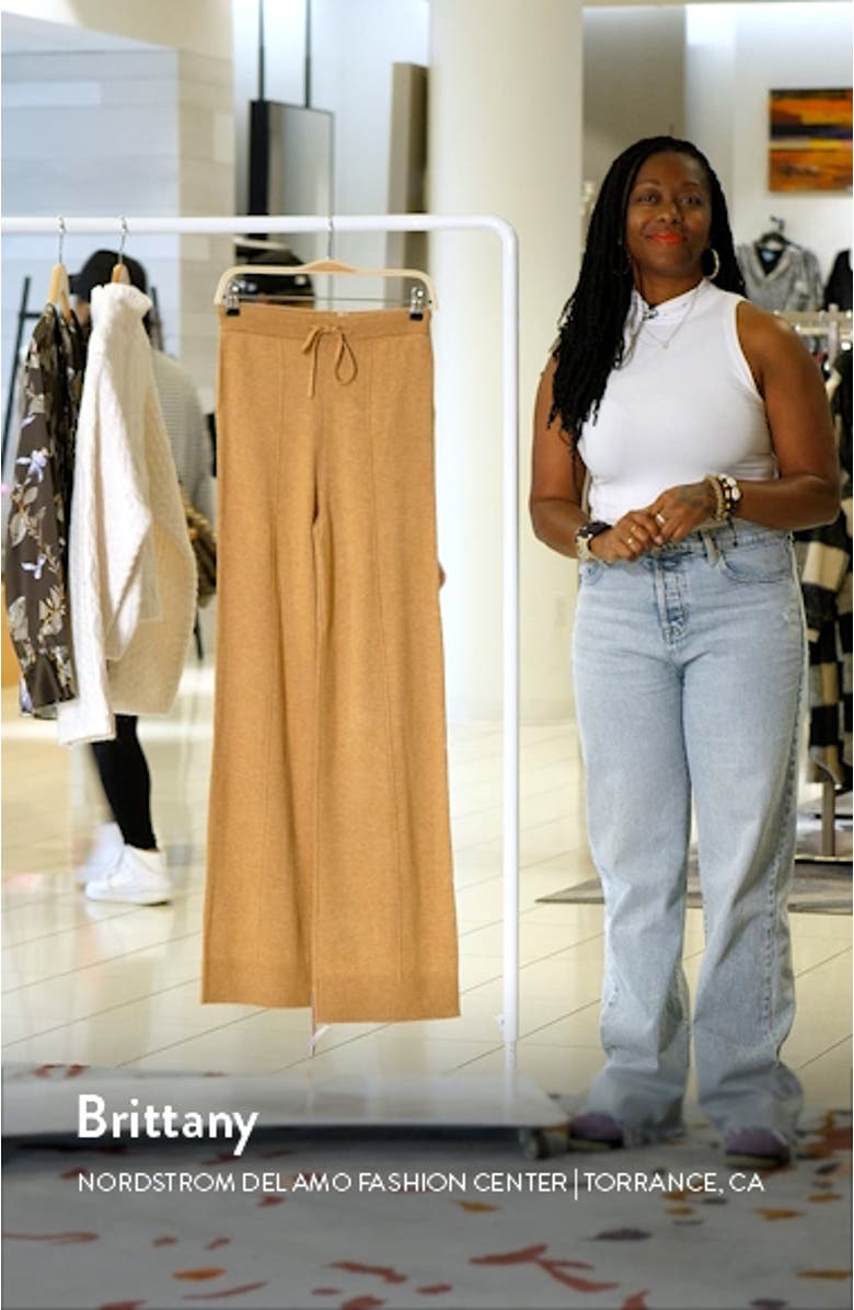 Yalina Tie Waist Knit Track Pants, sales video thumbnail