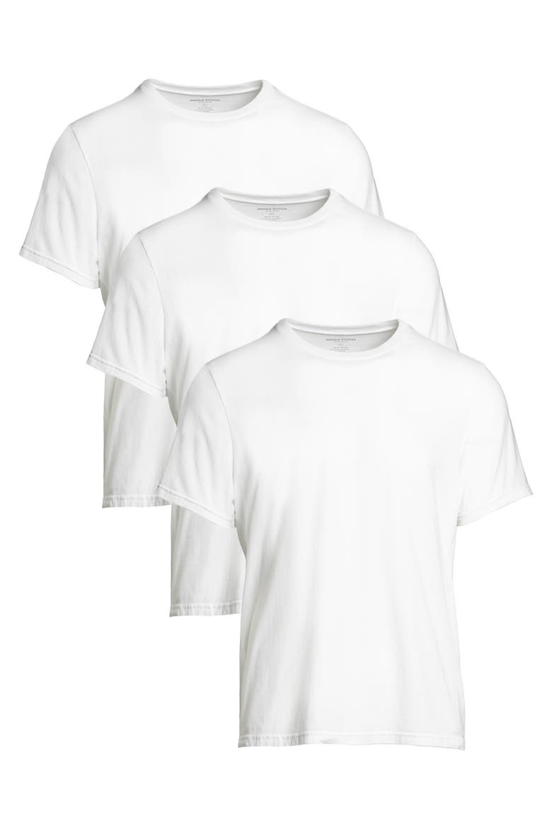 Cotton Modal Crew Neck T-Shirt 3-Pack, Main, color, White