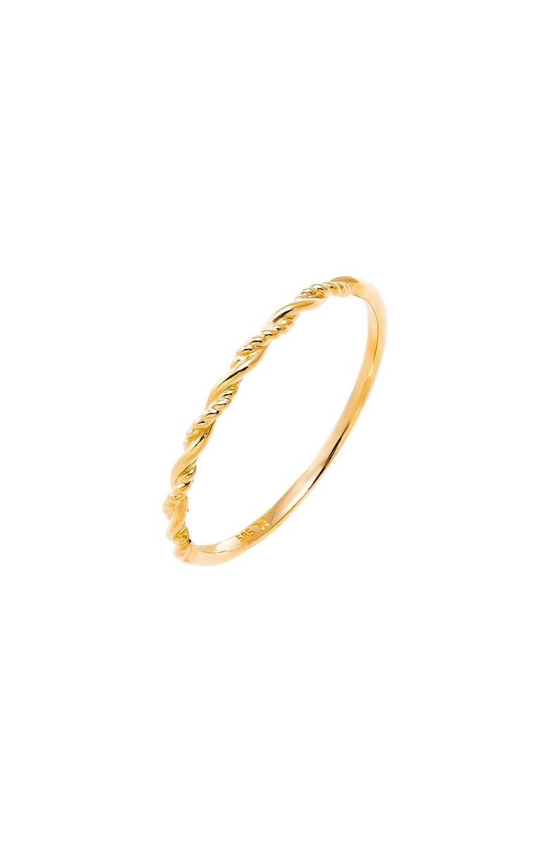 BY ADINA EDEN Solid Beaded Rope Twist Band Ring 14K, Main, color, 