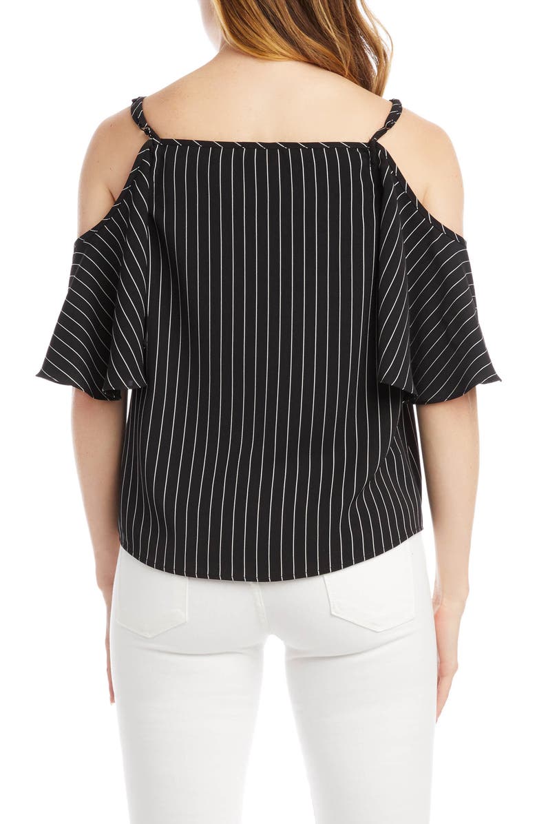 Karen Kane Tie Front Cold Shoulder Top, Alternate, color,