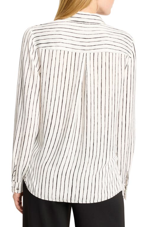 Nic + Zoe Nic+zoe Painted Stripe Button-up Shirt In Brown