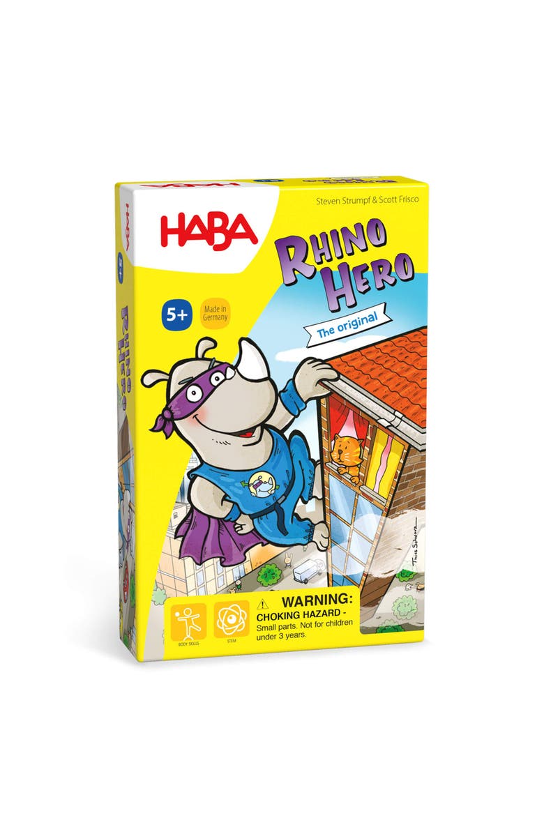 HABA Rhino Hero Game - Card Games for Kids, Ideal for Ages 5 & up, A Stacking Card Game Adventure - Triple Award Winner, Main, color, Multi