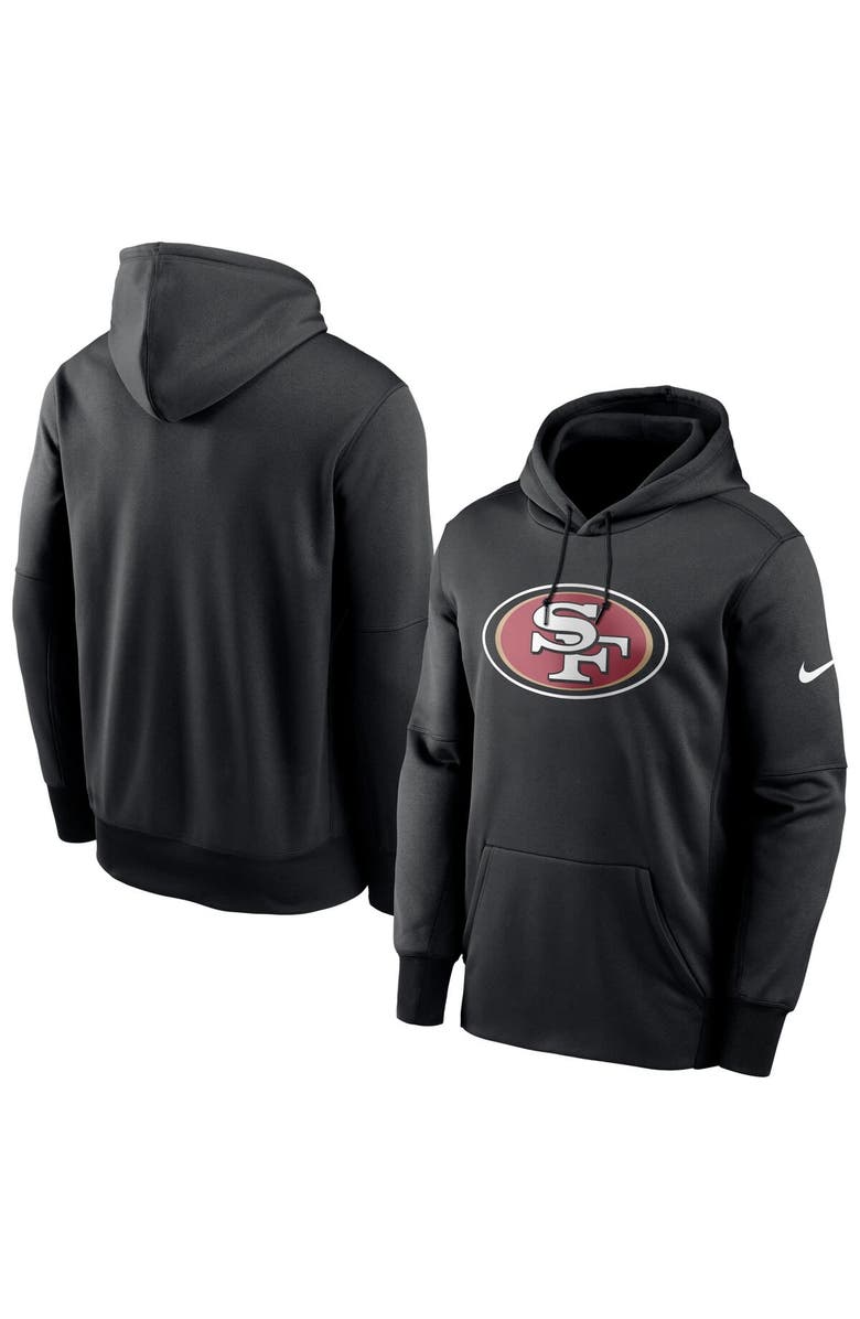Nike Men's Nike Black San Francisco 49ers Fan Gear Primary Logo Therma Performance Pullover Hoodie, Main, color,