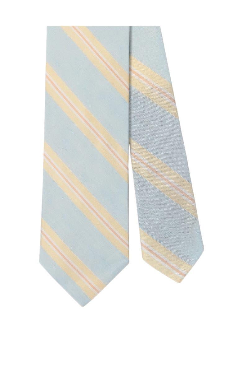 Robert Talbott Robert Silk Linen Stripe Best of Class Necktie, Main, color, Light Blue