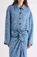 Dries Van Noten Vondero Lasered Floral Stonewash Denim Jacket