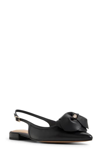Ted Baker London Lili Rose Pointed Toe Slingback Flat In Black