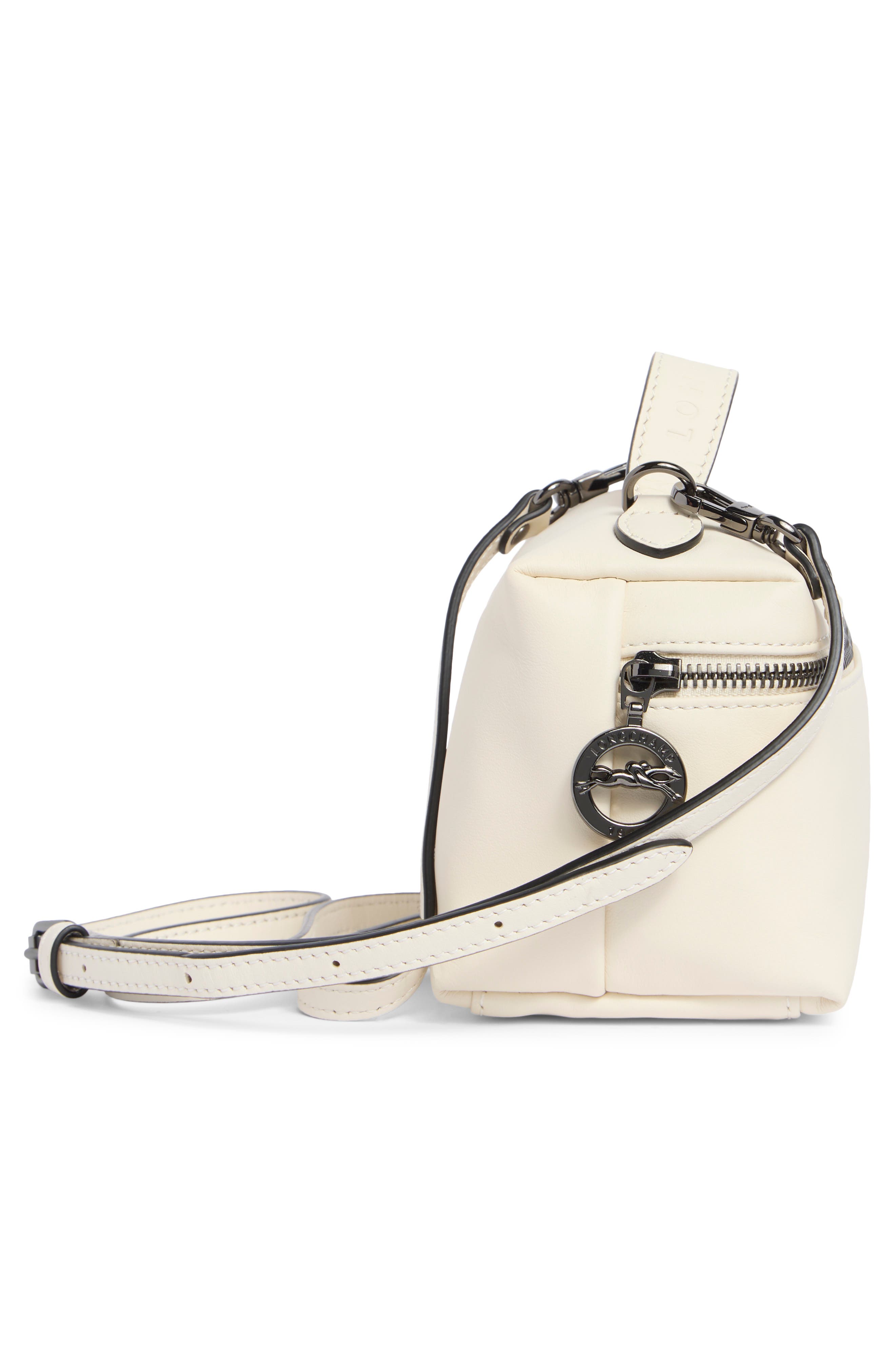 Xtra XS Leather Vanity Crossbody Bag, Alternate, color, ECRU