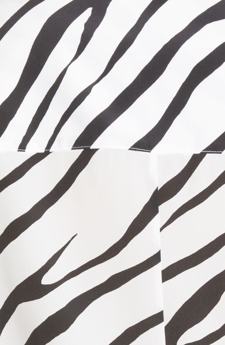 Et Ochs Kennedy Zebra Print Cutout Silk Button-Up Shirt, Alternate, color, 