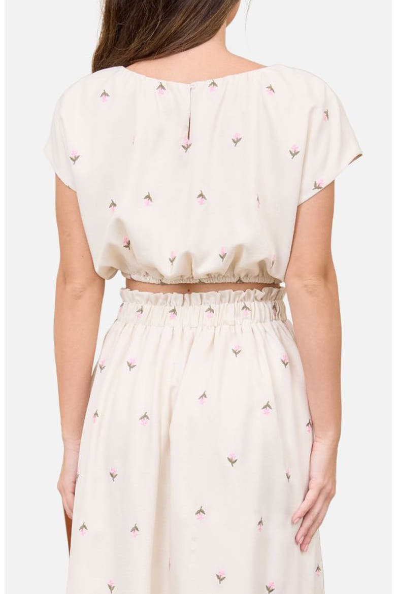 Floral Embroidered Crop Top, Alternate, color, IVORY