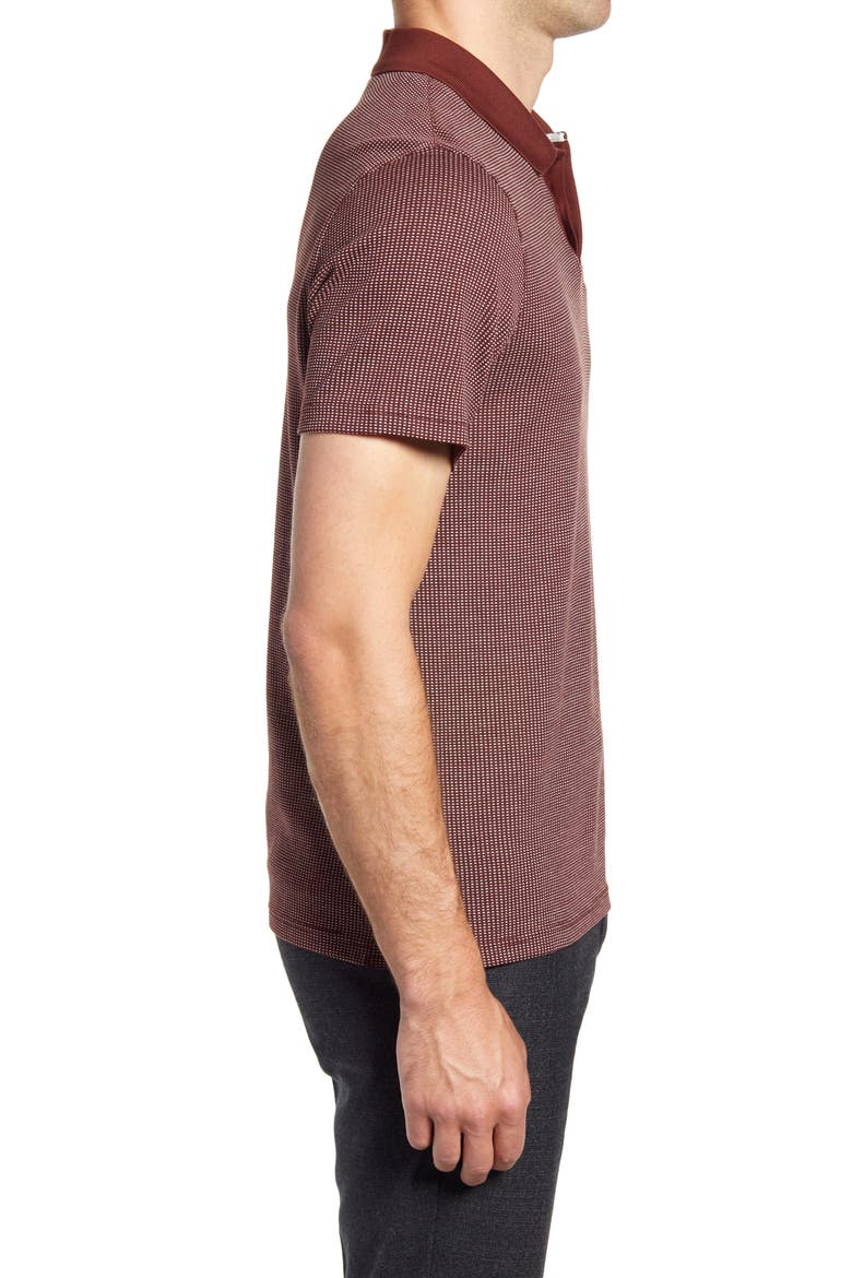 Men's Lastovo Dobby Stitch Short Sleeve Polo, Alternate, color, BURNT RED
