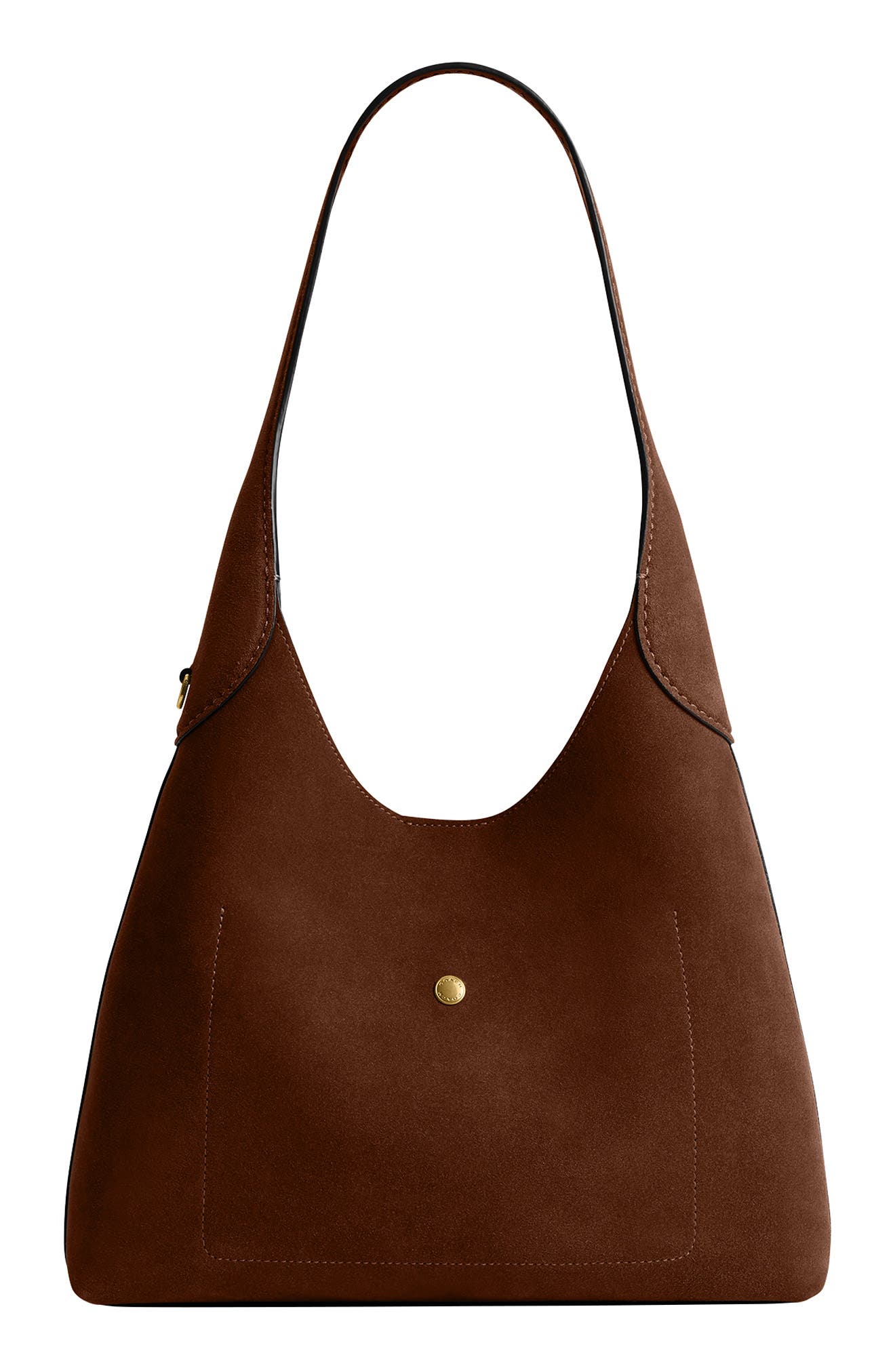 COACH Brooklyn 28 Suede Shoulder Bag, Alternate, color, Warm Brown