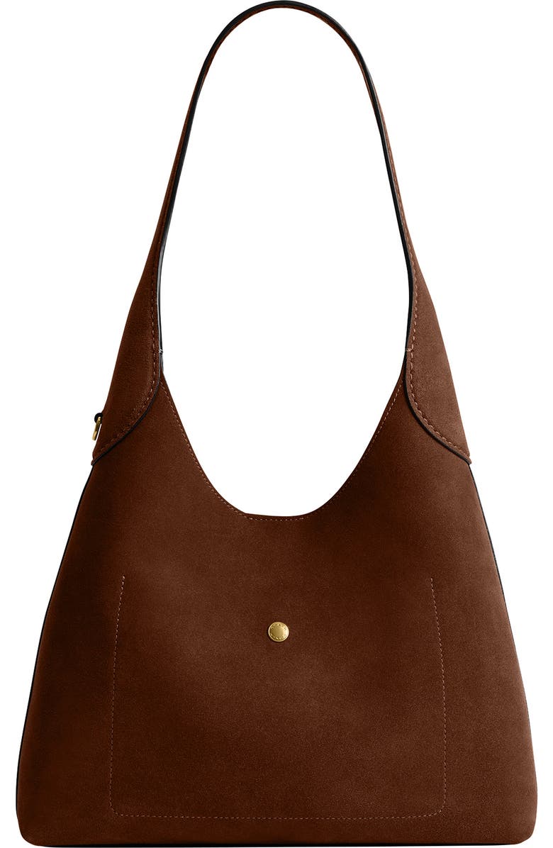 COACH Brooklyn 28 Suede Shoulder Bag, Alternate, color, B4/Warm Brown