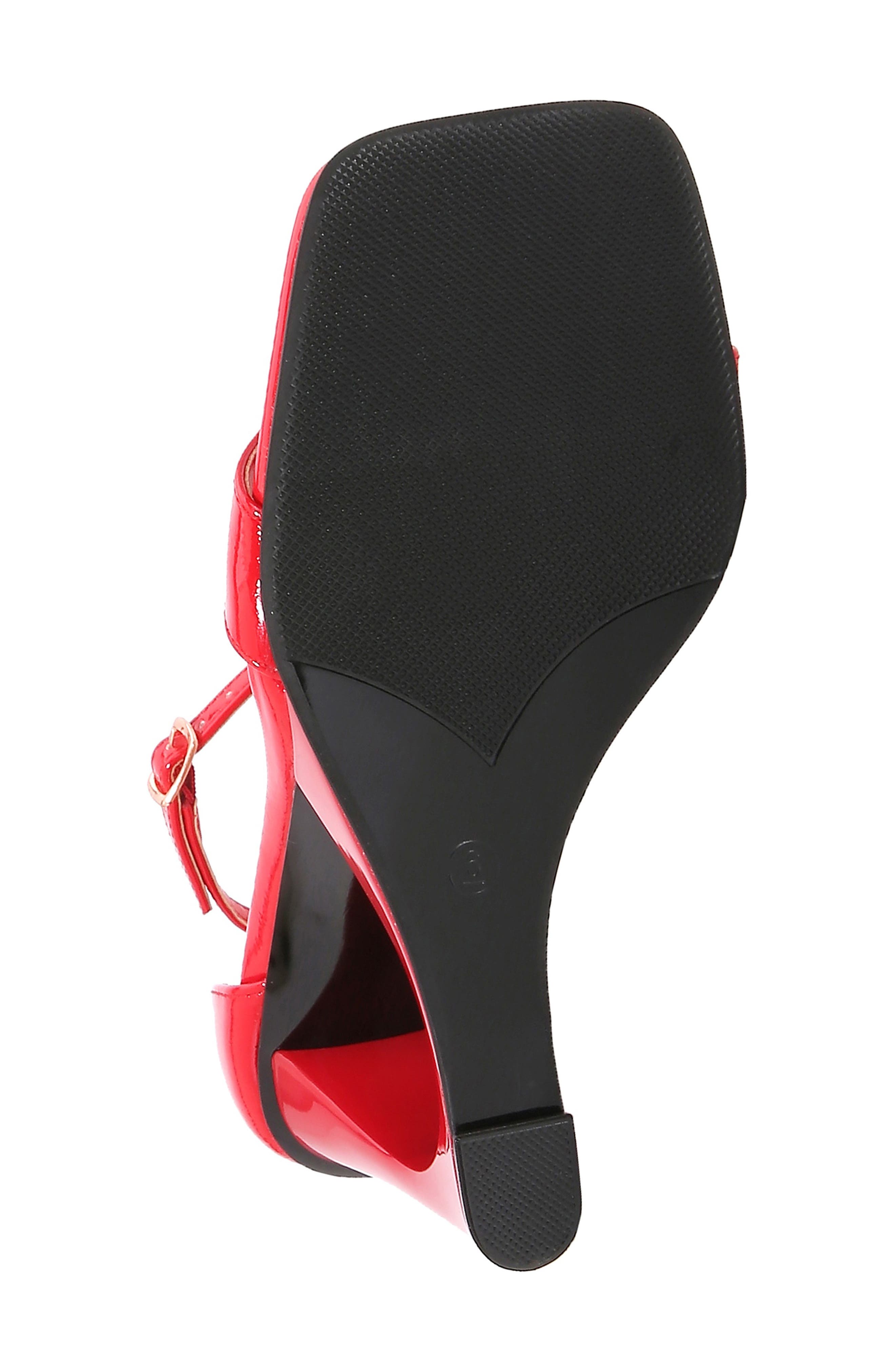 Skynr Cutout Wedge Sandal, Alternate, color, RED