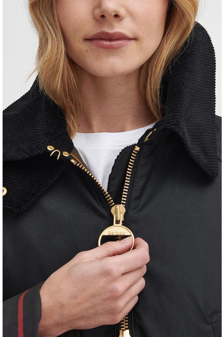 Allerston Water Resistant Waxed Cotton Jacket, Alternate, color, BLACK/ CLASSIC