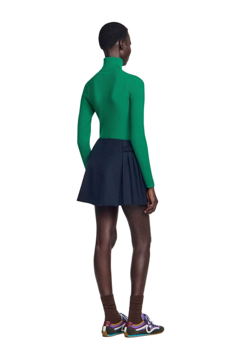 Wool Skort With Buttons, Alternate, color, Navy blue