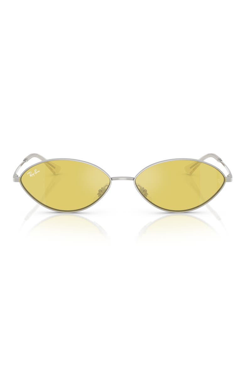 56mm Oval Sunglasses, Main, color, SILVER