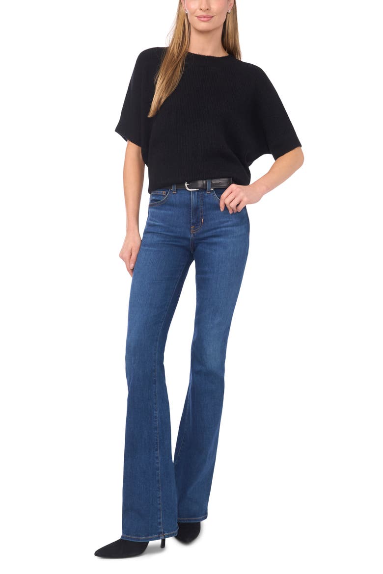 Short Sleeve Sweater, Alternate, color, RICH BLACK