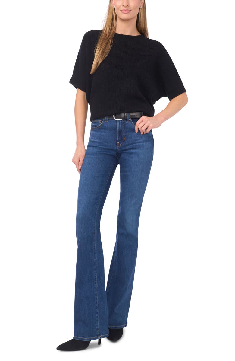 Halogen<sup>®</sup> Short Sleeve Sweater, Alternate, color, Rich Black