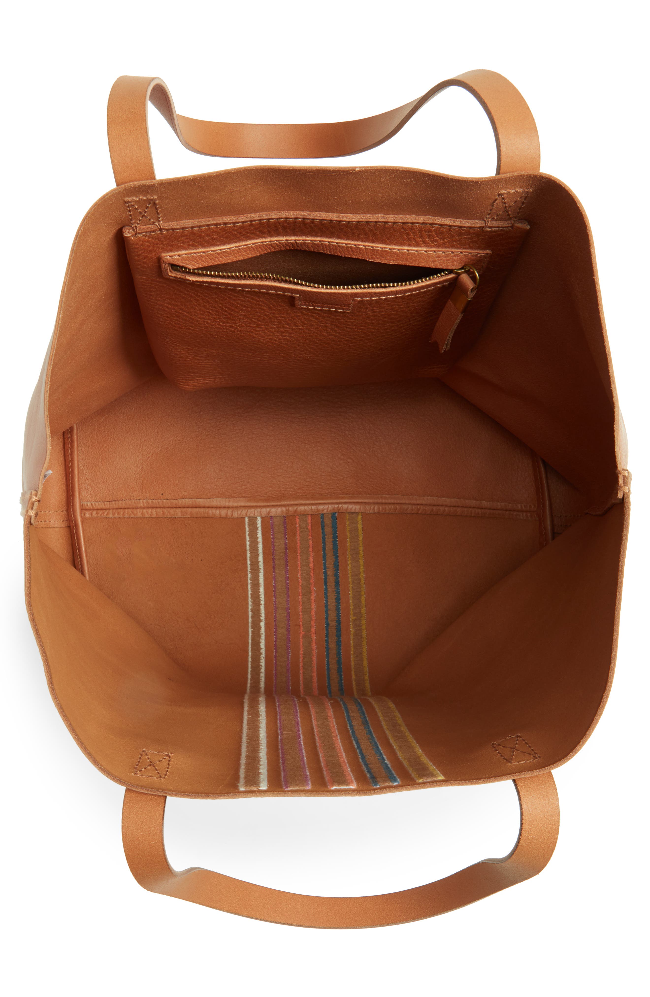 Madewell The Transport Stripe Embroidered Tote, Alternate, color, 