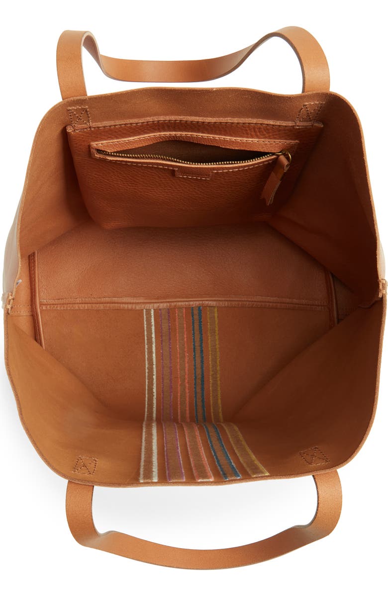 Madewell The Transport Stripe Embroidered Tote, Alternate, color,