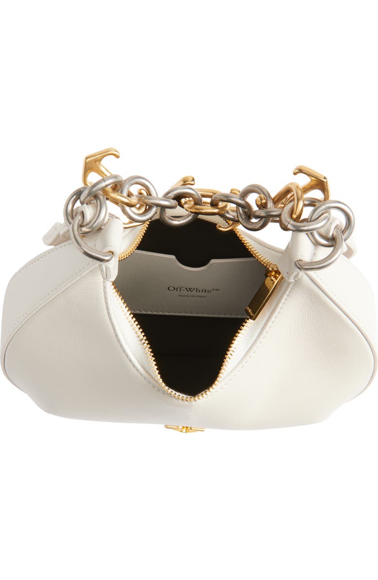 Off-White Hemisphere Chain Leather Top Handle Bag, Alternate, color,