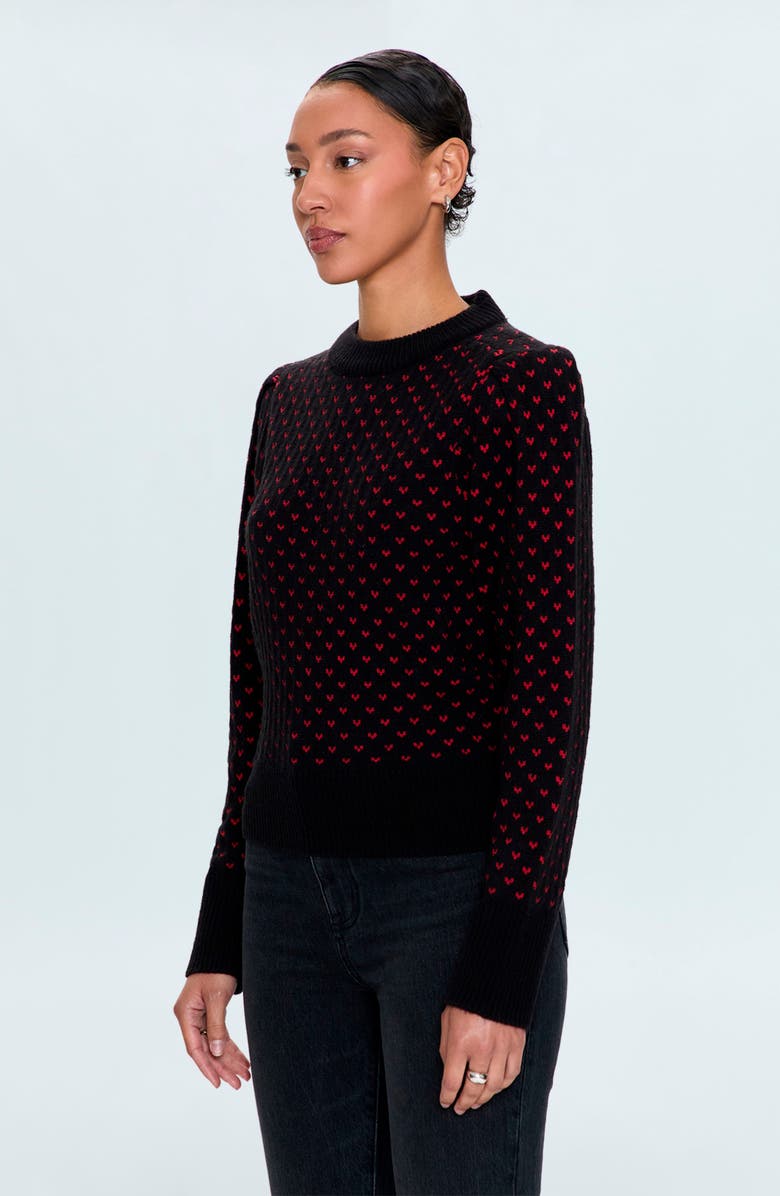 Pistola Coco Heart Jacquard Mock Neck Sweater, Alternate, color, 