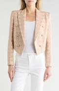 L'AGENCE Lila Houndstooth Boxy Crop Blazer