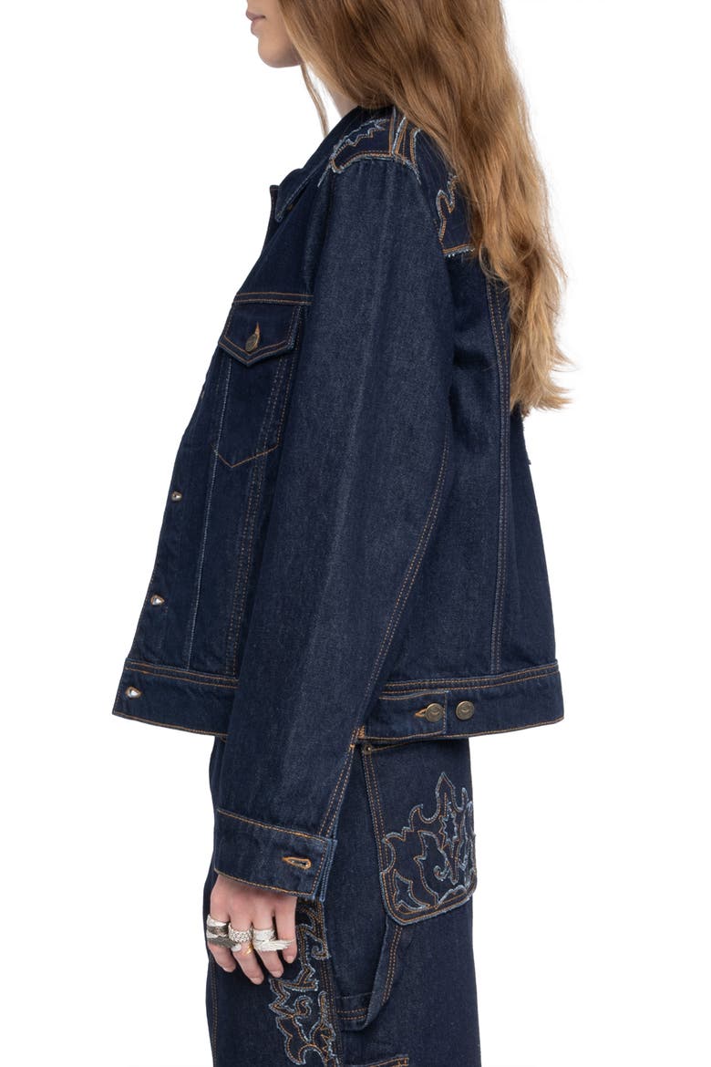 Bases Western Denim Jacket, Alternate, color, BRUT
