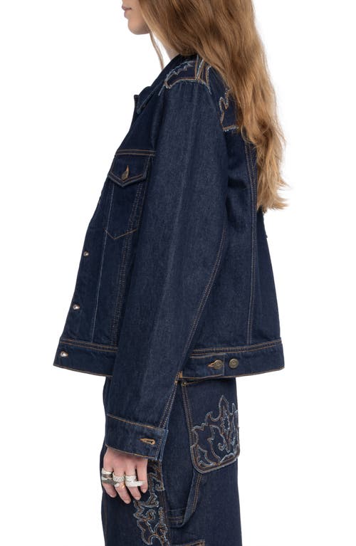 Zadig & Voltaire Bases Western Denim Jacket In Blue