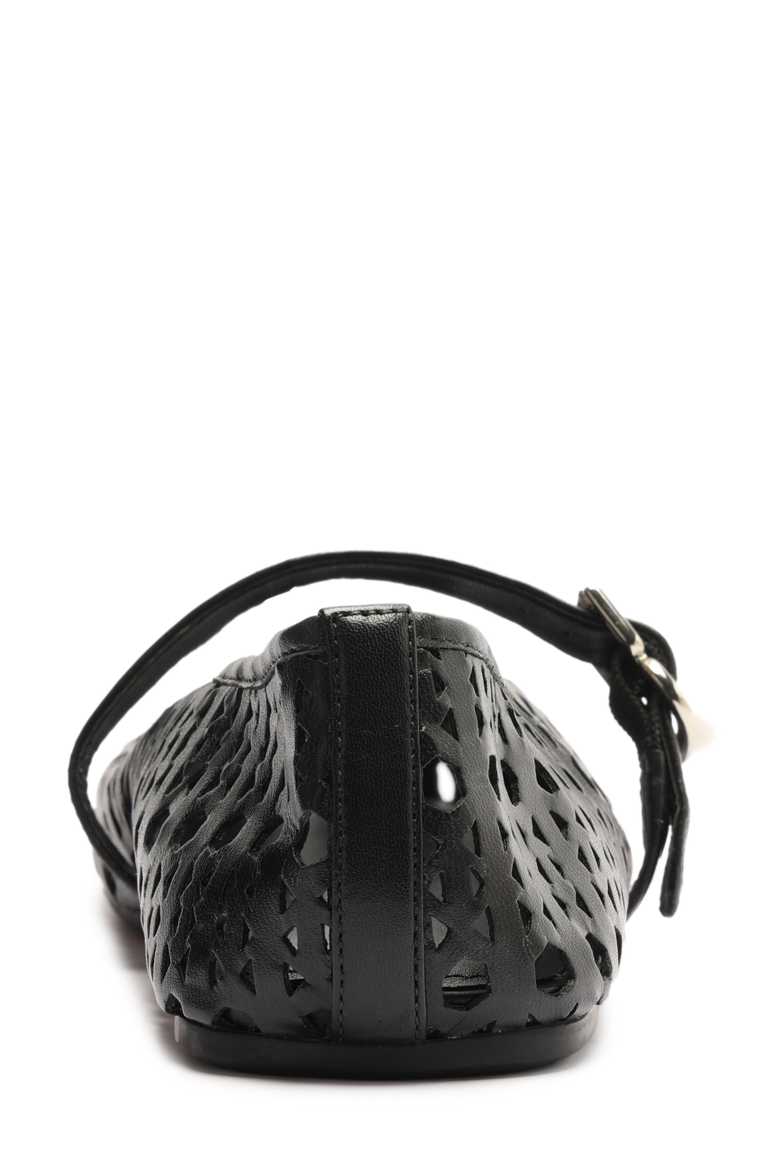 Arezzo Amber Perforated Mary Jane Flat, Alternate, color, Black