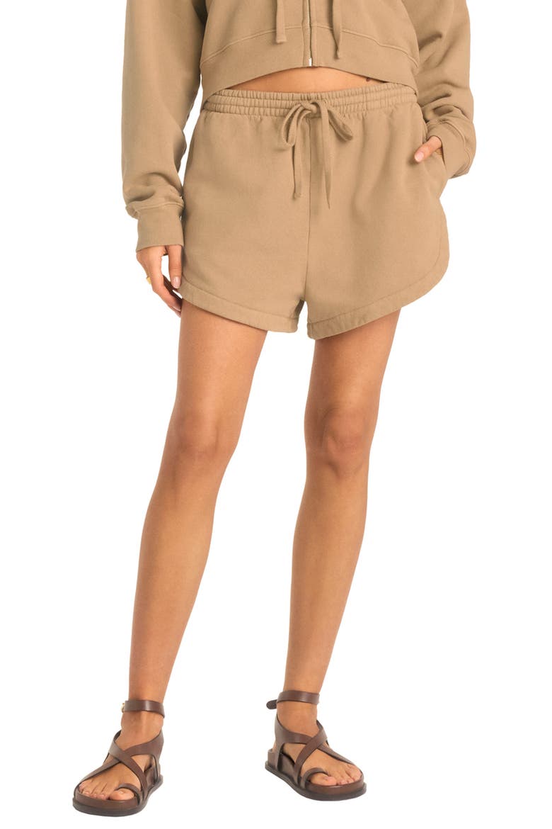 Dawn Cotton Drawstring Shorts, Main, color, LATTE