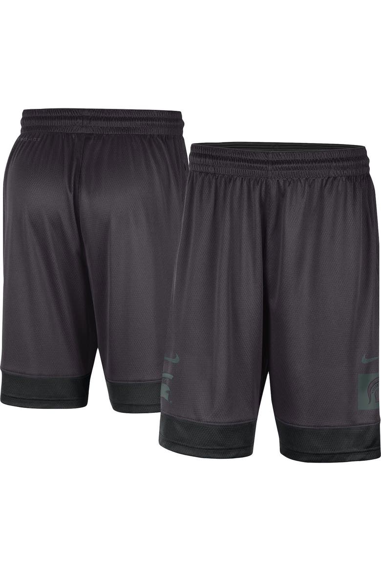 Men's Nike Charcoal Michigan State Spartans Performance Fast Break Shorts, Main, color, Charcoal