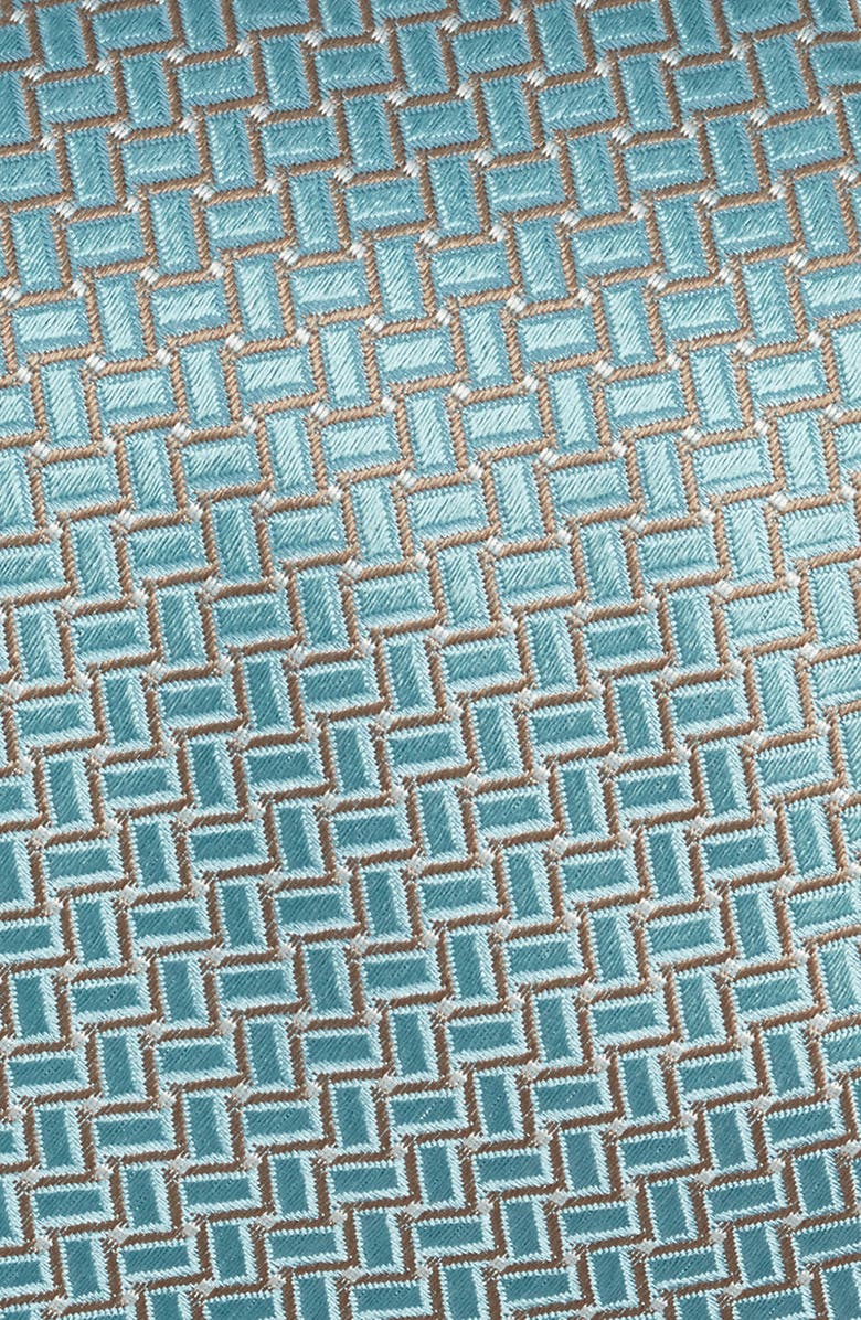 Canali Geometric Silk Tie, Alternate, color, Light Green