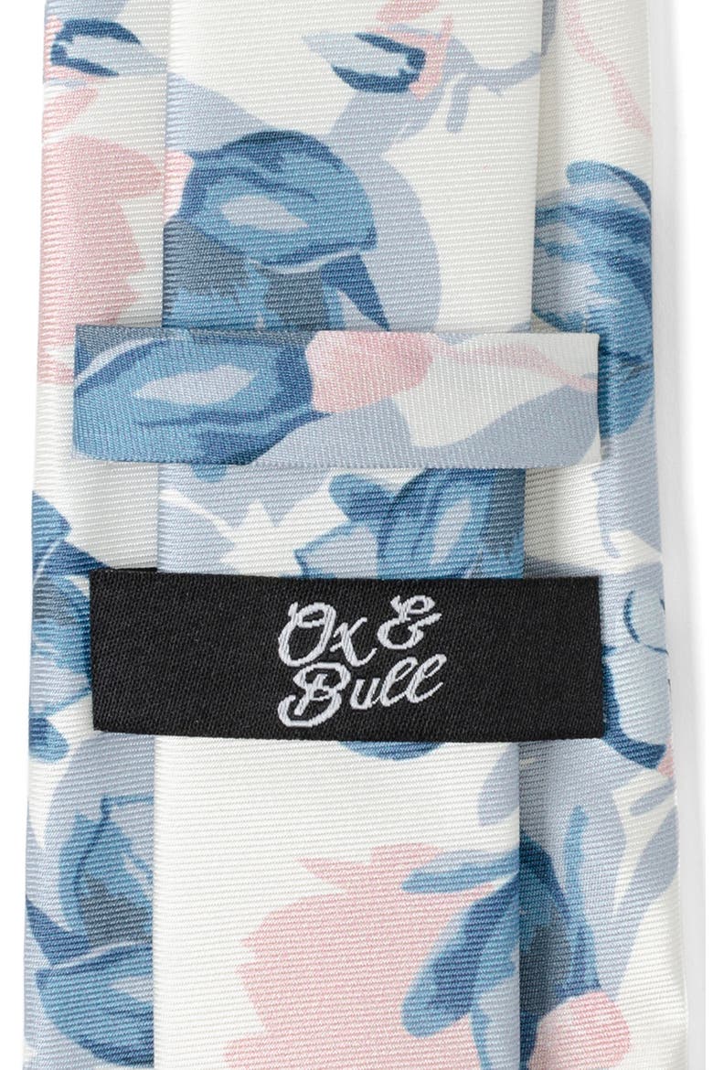 Watercolor Floral Silk Tie, Alternate, color, WHITE