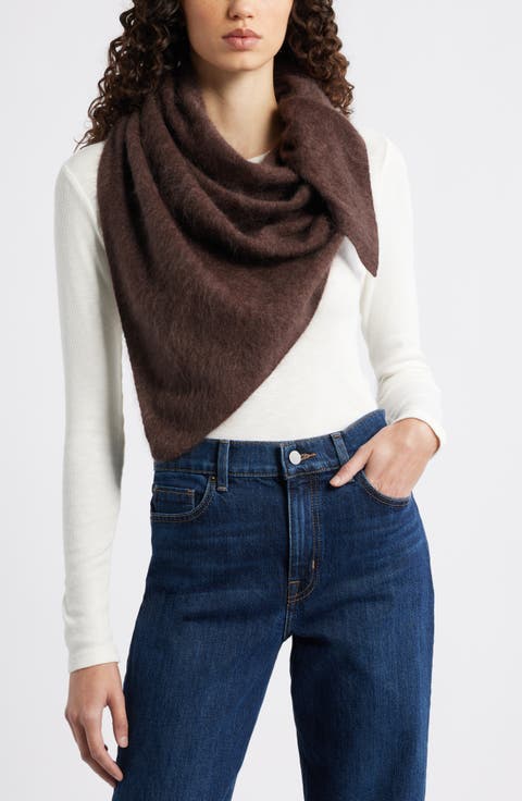 Brushed Cashmere Triangle Scarf