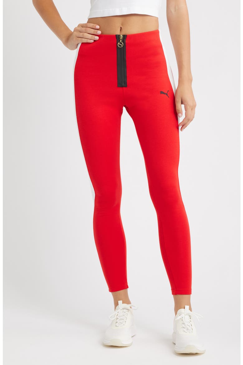 T7 Leggings, Main, color, FOR ALL TIME RED-PUMA WHITE