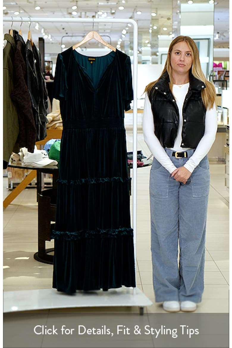 Juliete Velvet Palmer Tiered Maxi Dress video