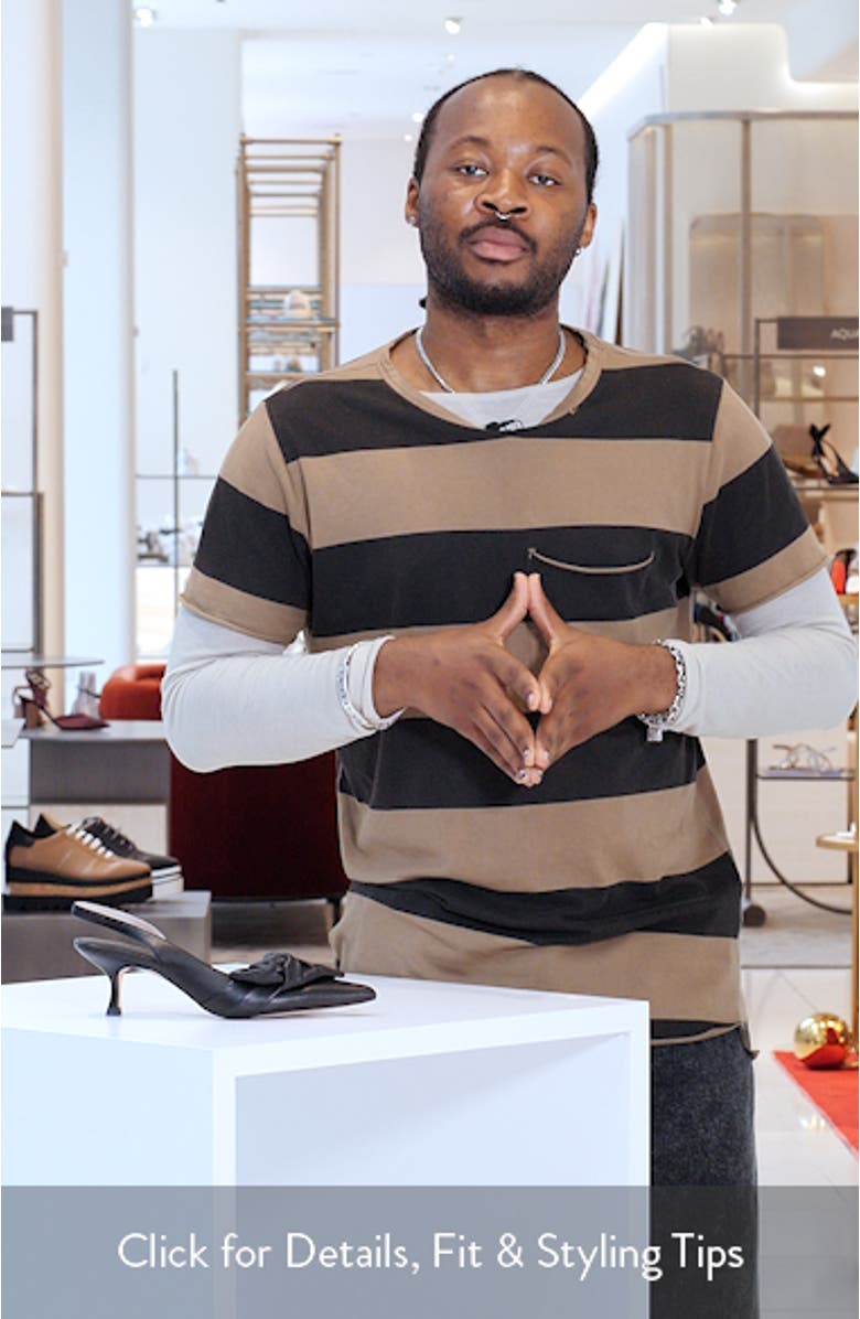 Kaleigh Bow Slingback Pointed Toe Kitten Heel Pump, sales video thumbnail