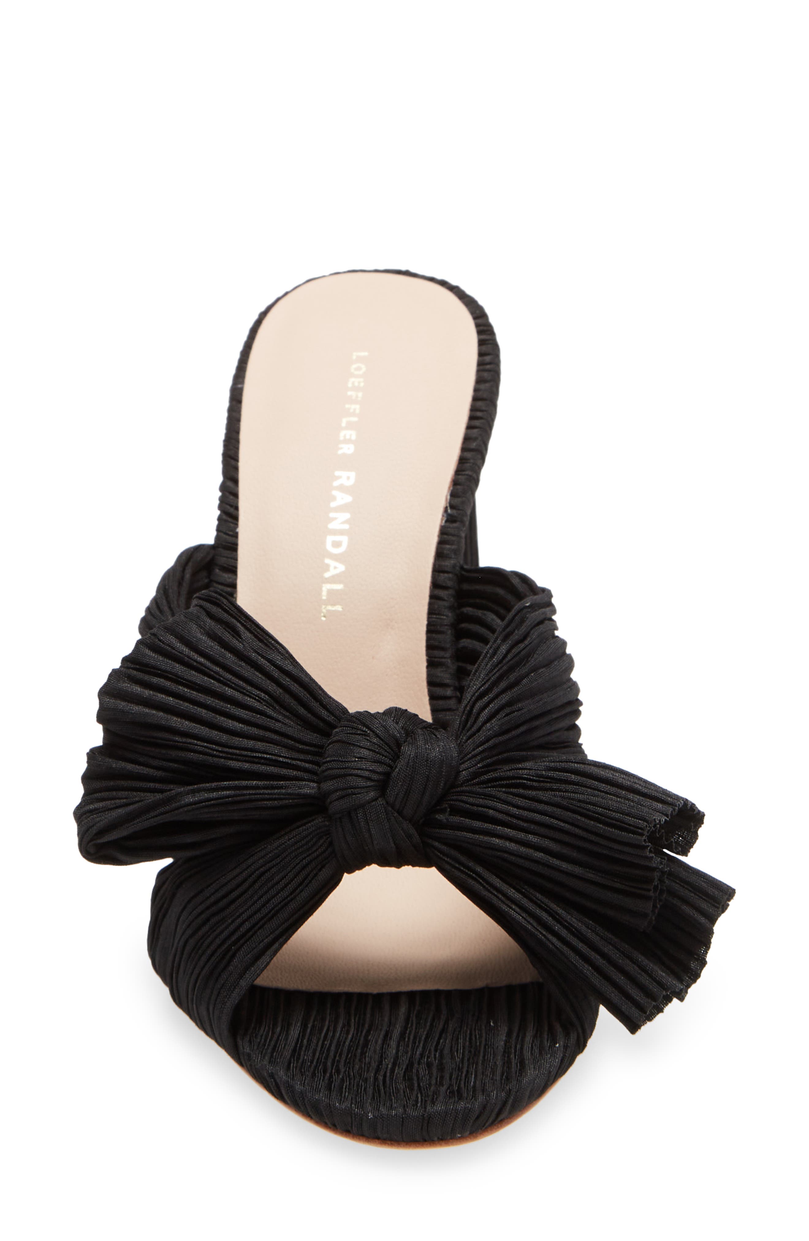 Loeffler Randall Penny Knotted Lamé Sandal, Alternate, color, Black