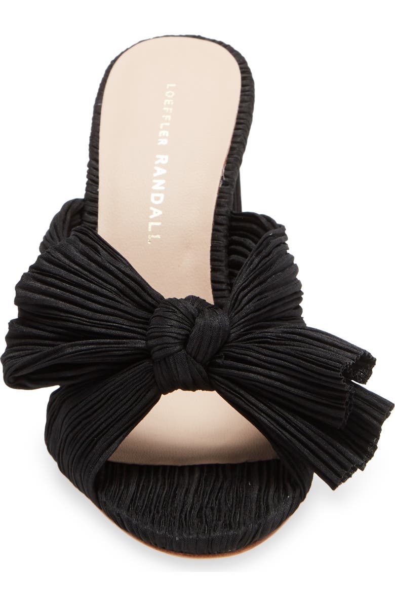 Loeffler Randall Penny Knotted Lamé Sandal, Alternate, color, Black