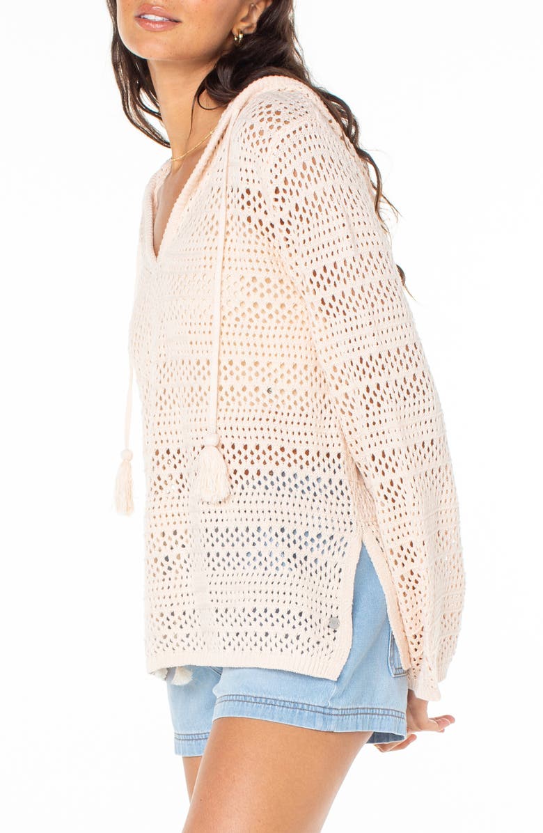 Roxy Hippie Love Open Stitch Hoodie, Alternate, color, Pink Champagne