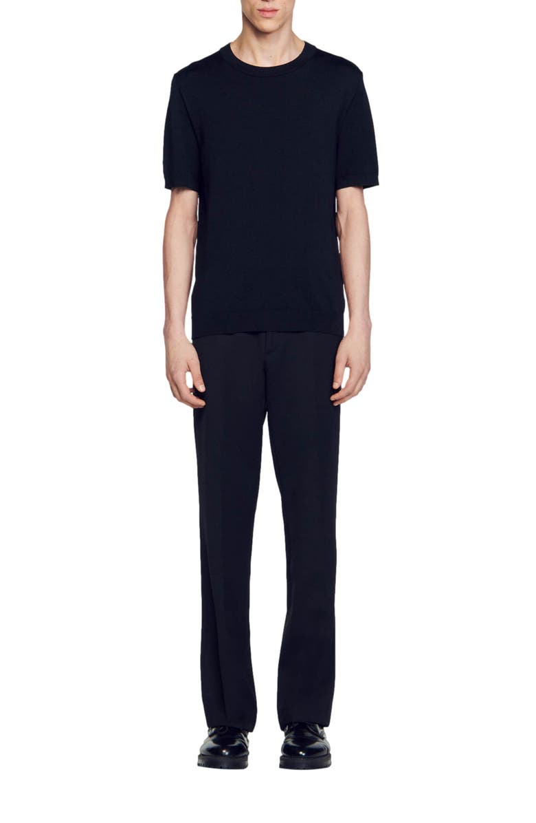 SANDRO Knitted T-shirt, Alternate, color, Black