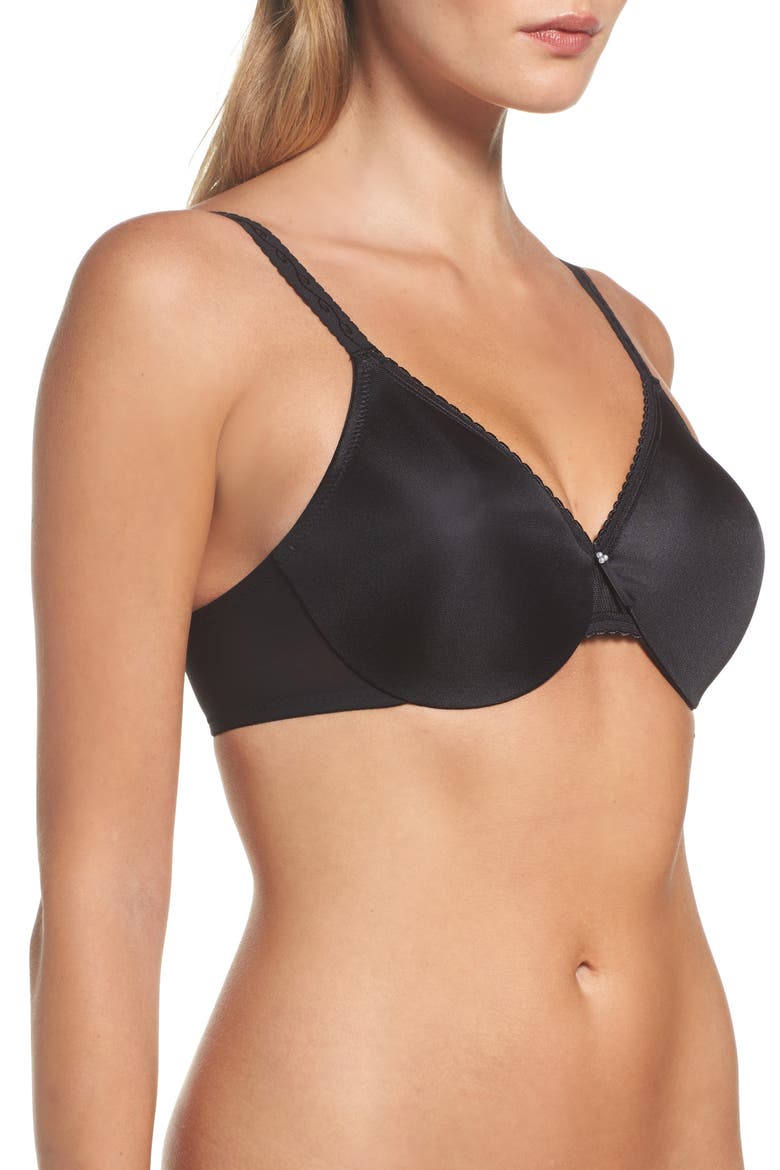 Simple Shaping Minimizing Underwire Bra, Alternate, color, BLACK