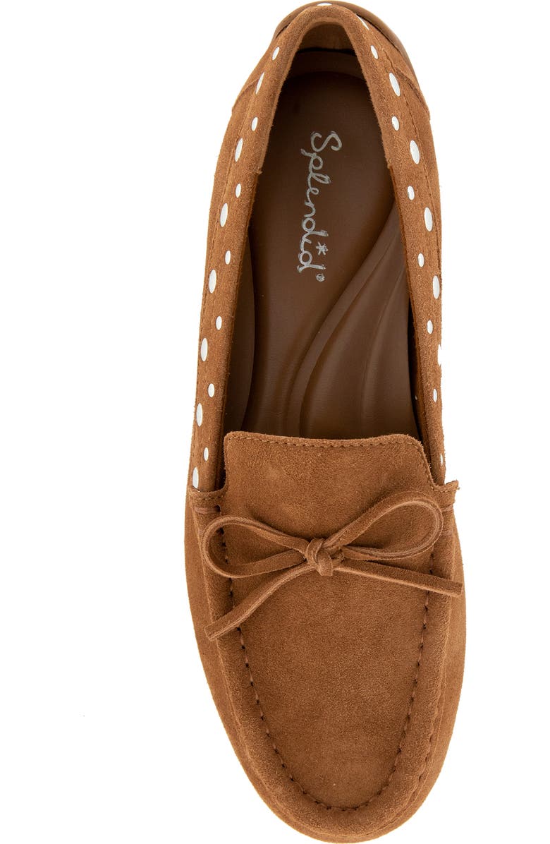 Splendid Felipe Studded Suede Loafer, Alternate, color, Caramel